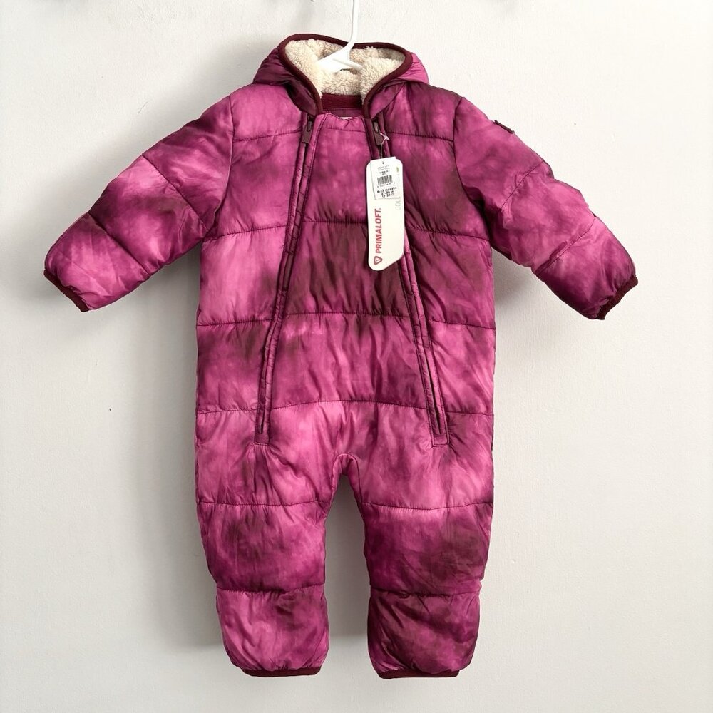 NEW Baby Gap Happy Pink Hooded Primaloft Warmest Snowsuit Infant Size 6-12 Month